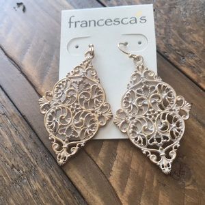 Gold and cream Francesca’s dangle earrings